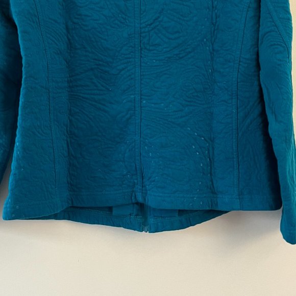 Chico's Teal Blue Quilted Jacket sz 1 (Med/8) - Picture 8 of 9